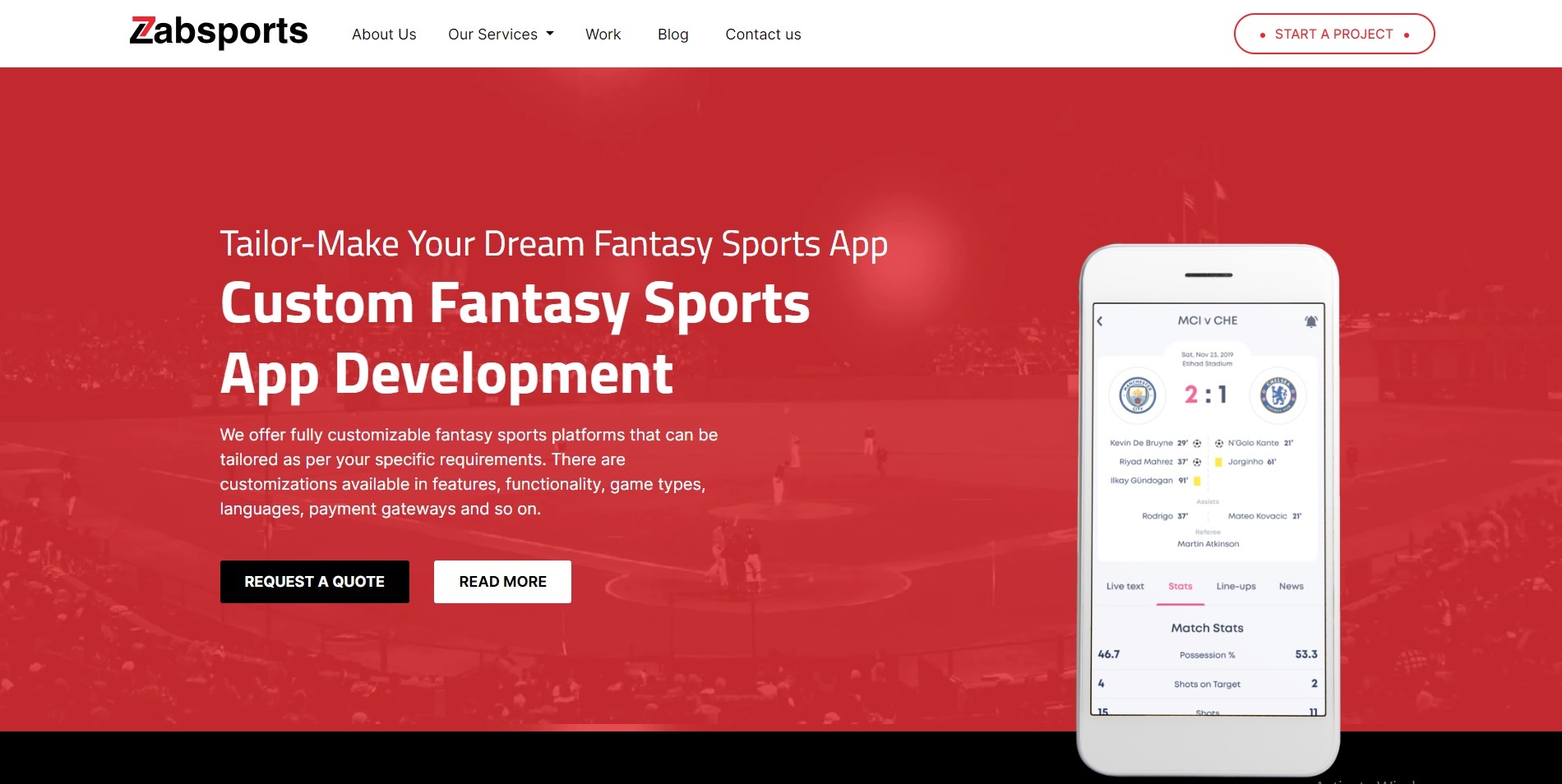 Zabsports Fantasy sports app development company