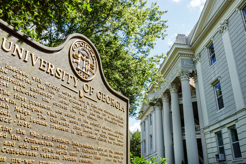 Athens, Georgia, University of Georgia school campus, North Campus Quad, historic marker