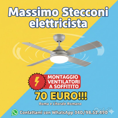 Montaggio ventilatore a soffitto Roma tor marancia  foto-1558807