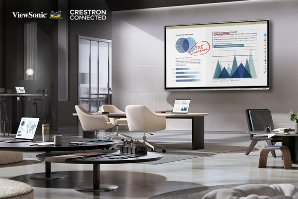 ViewSonic 和 Crestron 之间的增强型合作伙伴关系实现了视听技术的易用性和高效管理。