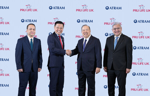 Pru Life UK and ATRAM recently formalized their strategic partnership with a signing ceremony led by (from left) Francis Ortega, Pru Life UK EVP and Chief Financial Officer; Eng Teng Wong, Pru Life UK President and Chief Executive Officer; Manuel Tordesillas, ATRAM Trust Corporation Chairman of the Board; and Michael Ferrer, ATRAM Group Chief Executive Officer