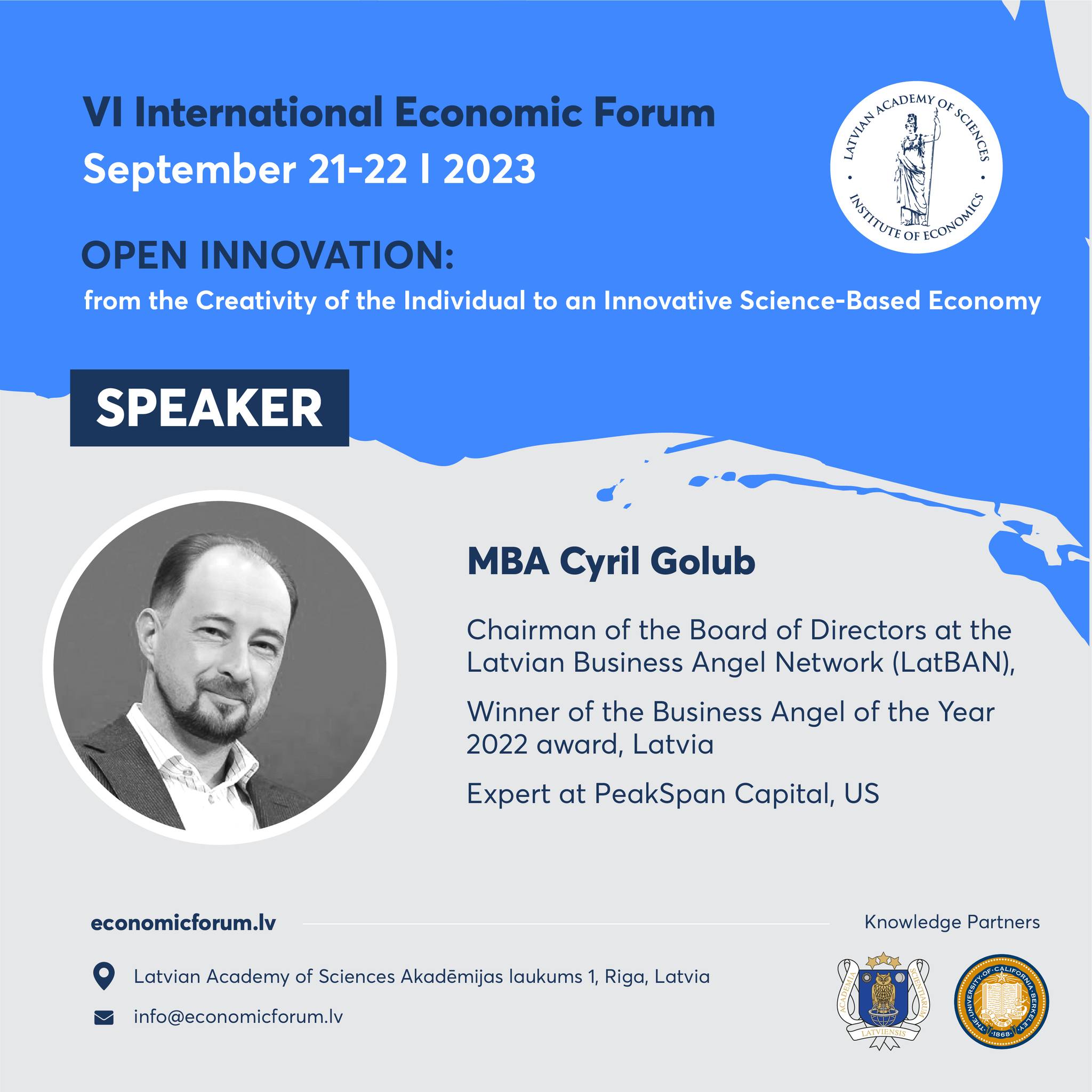 MBA Cyril Golub Chairman of the Board of Directors at the Latvian Business Angel Network