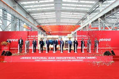 First compressor unit produced at Jereh's new Natural Gas Industrial Park was officially unveiled First compressor unit produced at Jereh's new Natural Gas Industrial Park was officially unveiled