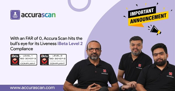使用FAR为0,Accura Scan在面部活体检测方面获得了iBeta Level 2认证。