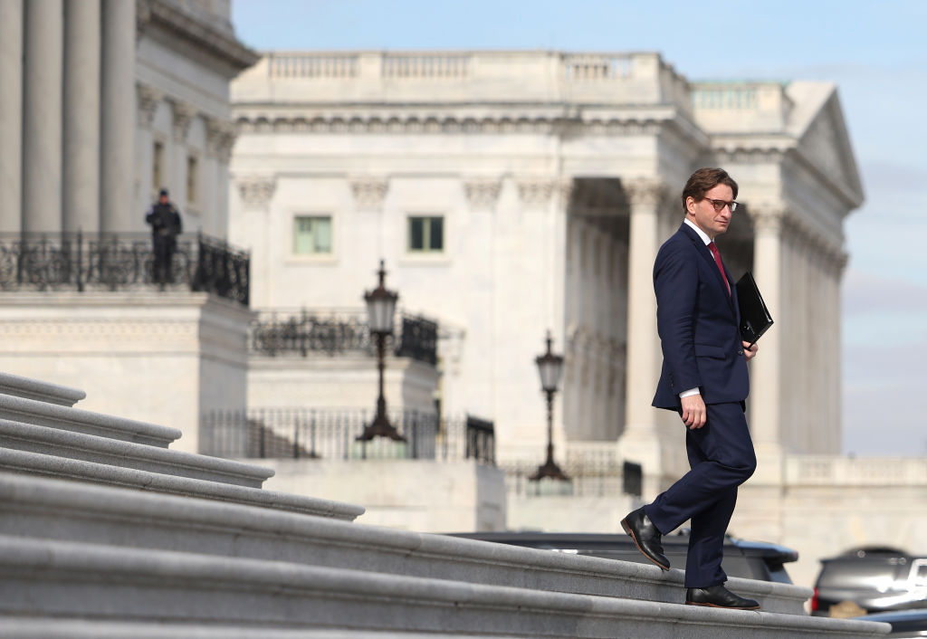 Dean Phillips leaves the U.S. Capitol in Washington, DC, on February 02, 2023.