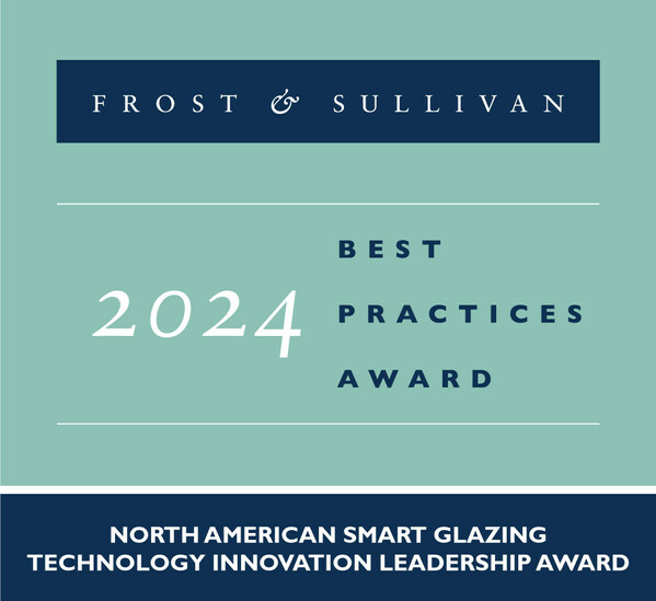 Scienstry因其突破性的3G可切换膜技术荣获Frost & Sullivan颁发的2024年度北美技术创新领导力奖