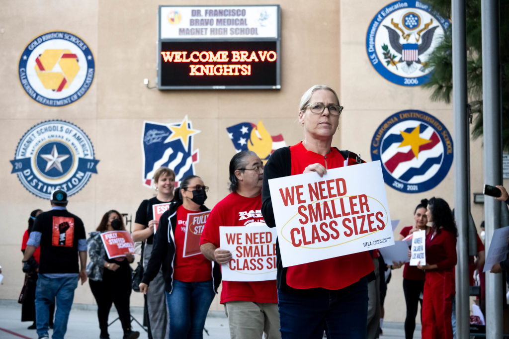 Cecily Myart-Cruz and UTLA protest against LAUSD