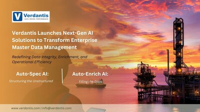 Verdantis Launches Next-Gen AI Solutions to Transform Enterprise Master Data Management (PRNewsfoto/Verdantis)