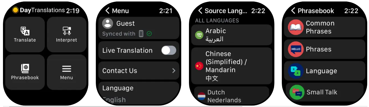 Day Translations watch app