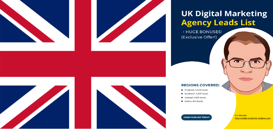 UK Agency Leads List and flag 1 UK Agency Leads List and flag 1