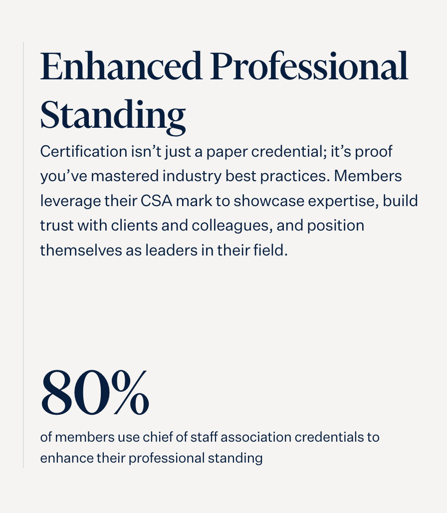Chief of Staff Enterprise Certification Program Chief of Staff Enterprise Certification Program