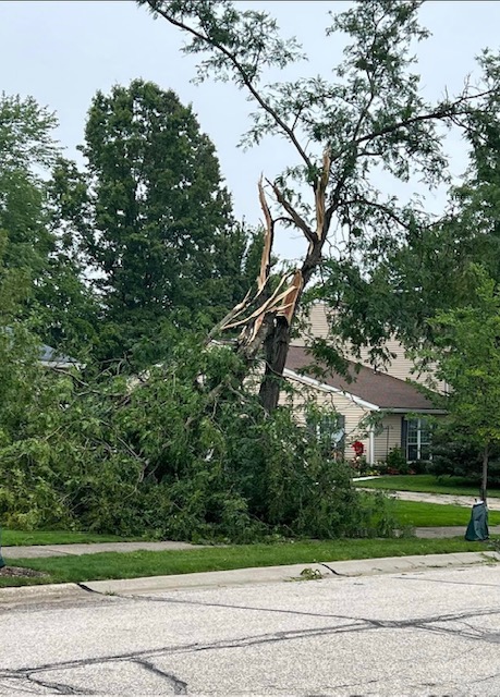 ความเสียหายจากพายุใน Lansing, Michigan เดือนสิงหาคม ค.ศ. 2023 Mowr