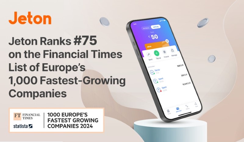 Jeton Ranks #75 on the Financial Times List of Europe’s 1,000 Fastest-Growing Companies