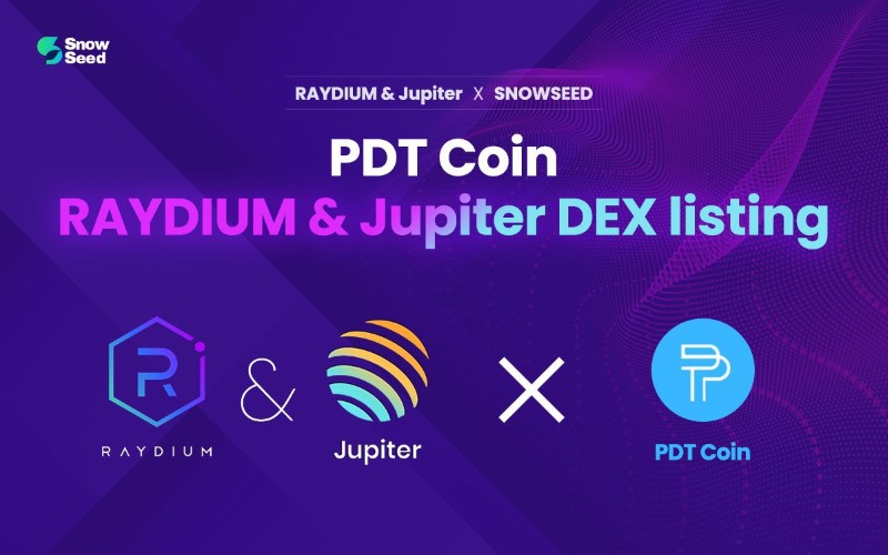 Snowseed Platform PDT Coin listed on Solana No. 1 DEX Exchanges Jupiter and Radium