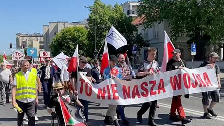 “ไม่ใช่สงครามของเรา”: ชาวโปแลนด์ชุมนุมต่อต้านการช่วยเหลือยูเครน (วิดีโอ)