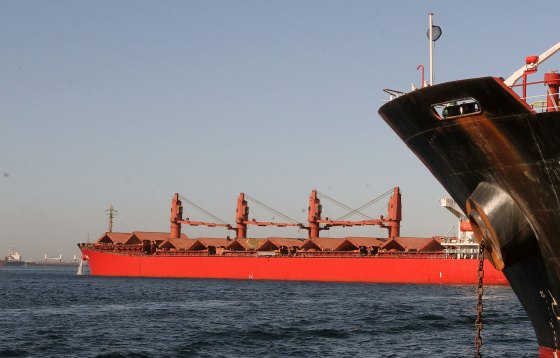 a Houthi forces helicopter approaching the cargo ship Galaxy Leader