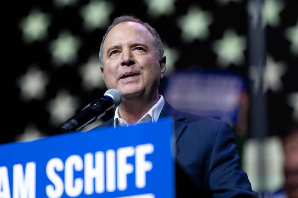 Adam Schiff greets supporters on Election Night