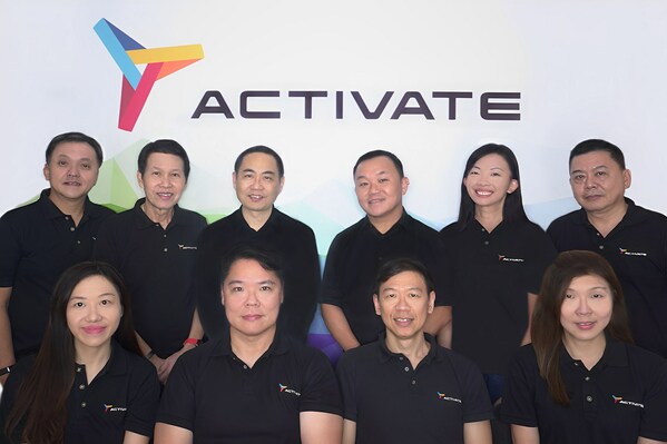 The leadership group of Activate Interactive Pte Ltd,headed by Mr. Joel Chin (second from the bottom left).