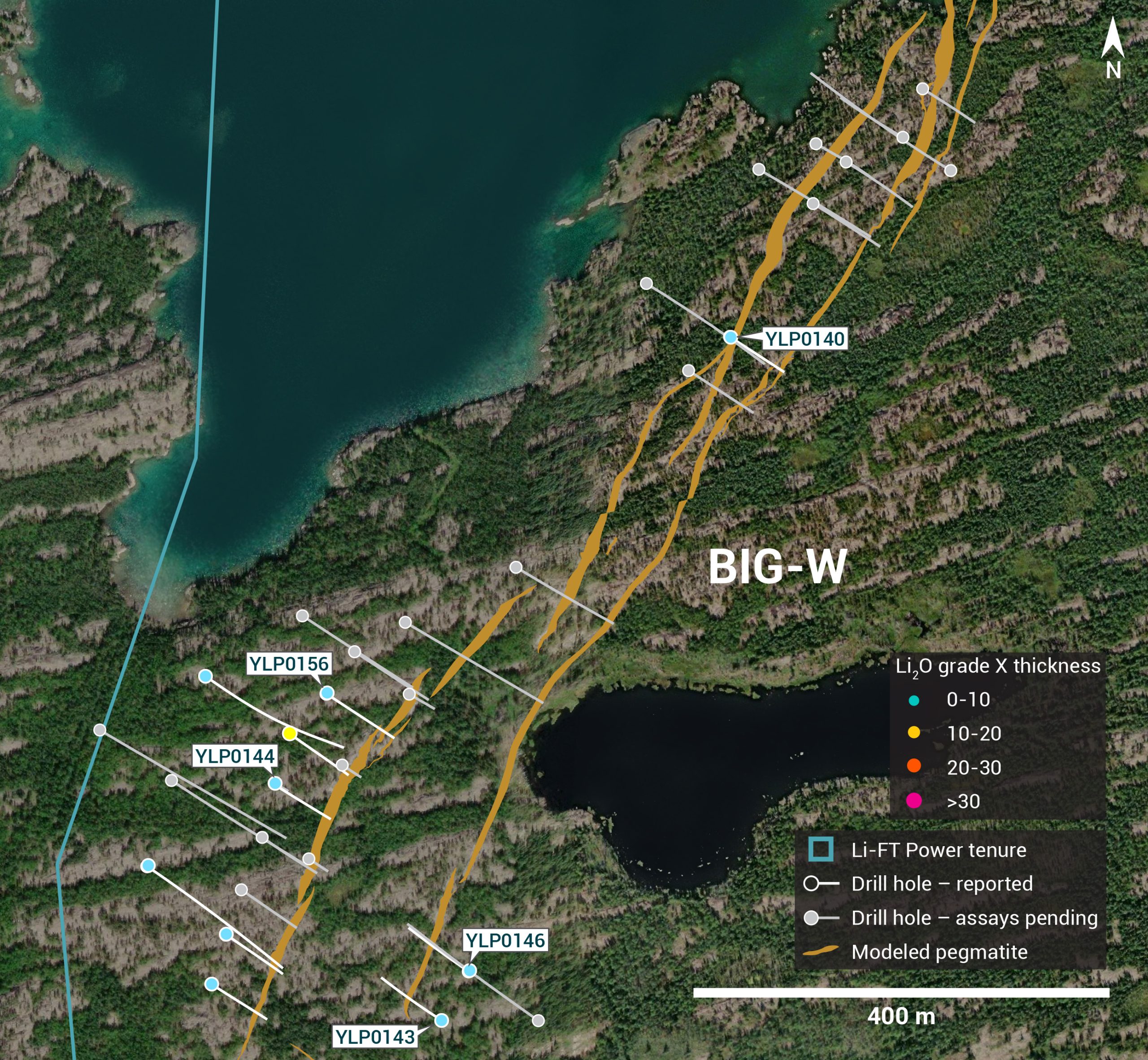 li ft ylp location and roads v2 scaled LIFT Intersects 27 m at 1.26% Li2O and 22 m at 1.53% Li2O at its Fi Main pegmatite, Yellowknife Lithium Project, NWT