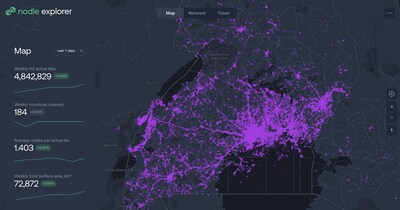 Nodle網路在烏干達東非地區覆蓋範圍不斷擴大。
來源:Nodle網路探索器,network.nodle.com