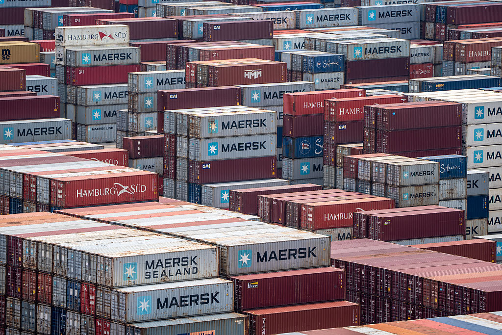 containers in a hong kong port
