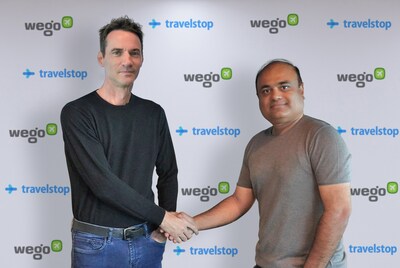 从左到右:Wego首席执行官兼联合创始人Ross Veitch和Travelstop首席执行官兼联合创始人Prashant Kirtane