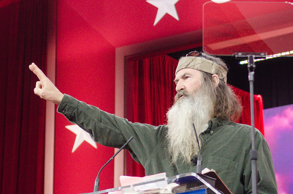 Phil Robertson of A&E's Duck Dynasty addresses the 42nd annual Conservative Political Action Conference (CPAC) at the Gaylord National Resort Hotel and Convention Center in National Harbor, Md., on on Feb. 27, 2015. Conservative activists attended the annual political conference to discuss their agenda.