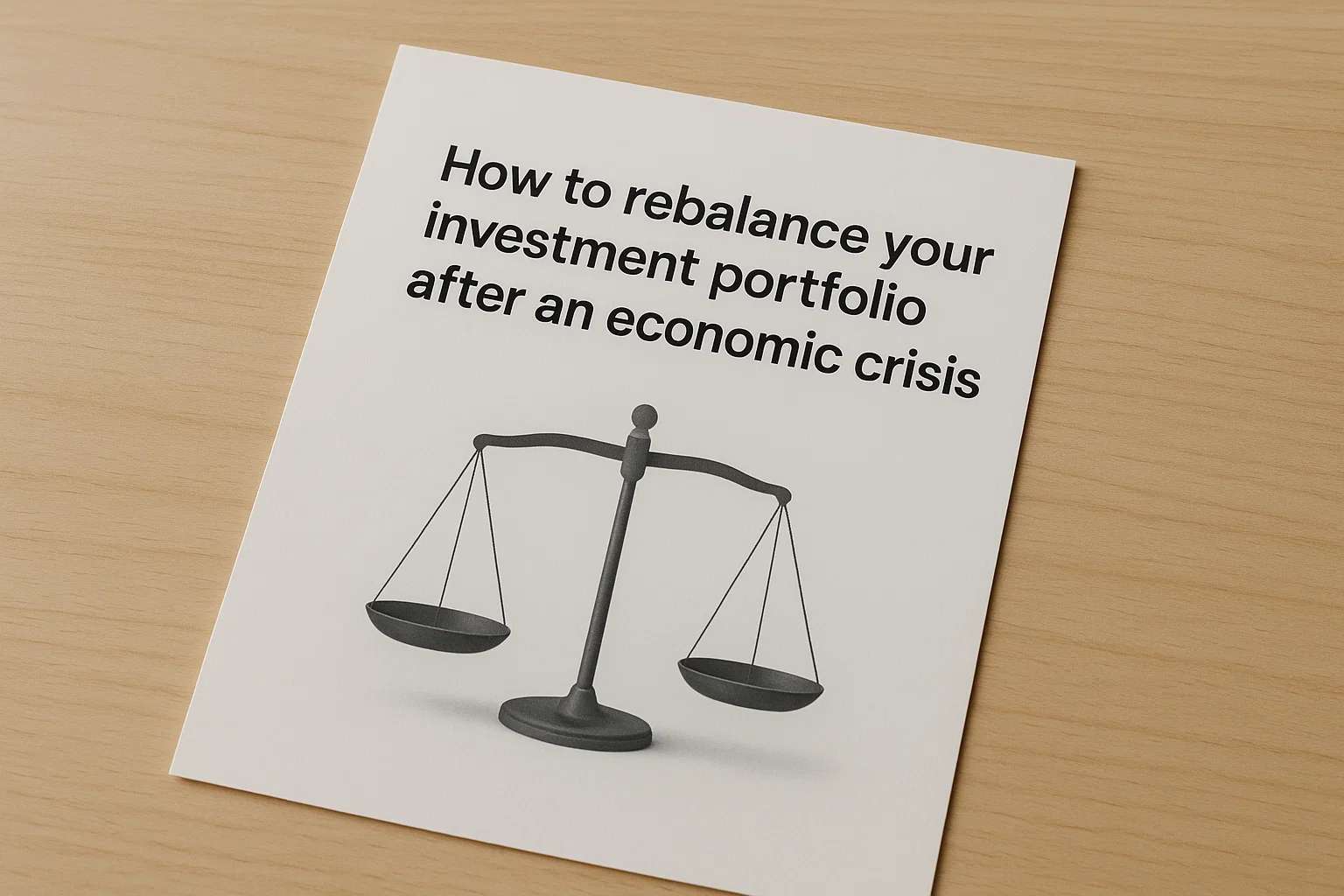 How to rebalance your investment portfolio after an economic crisis