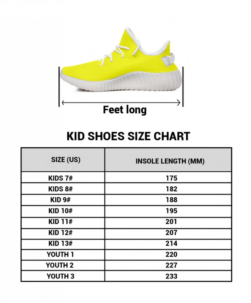 yeezy child size chart