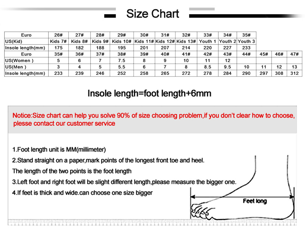 Size Chart Yeezy