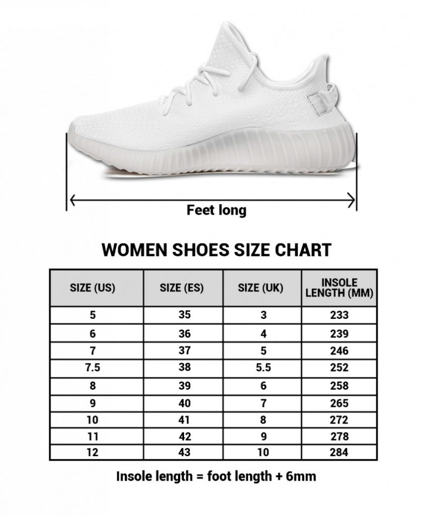 yeezy 5.5 size chart