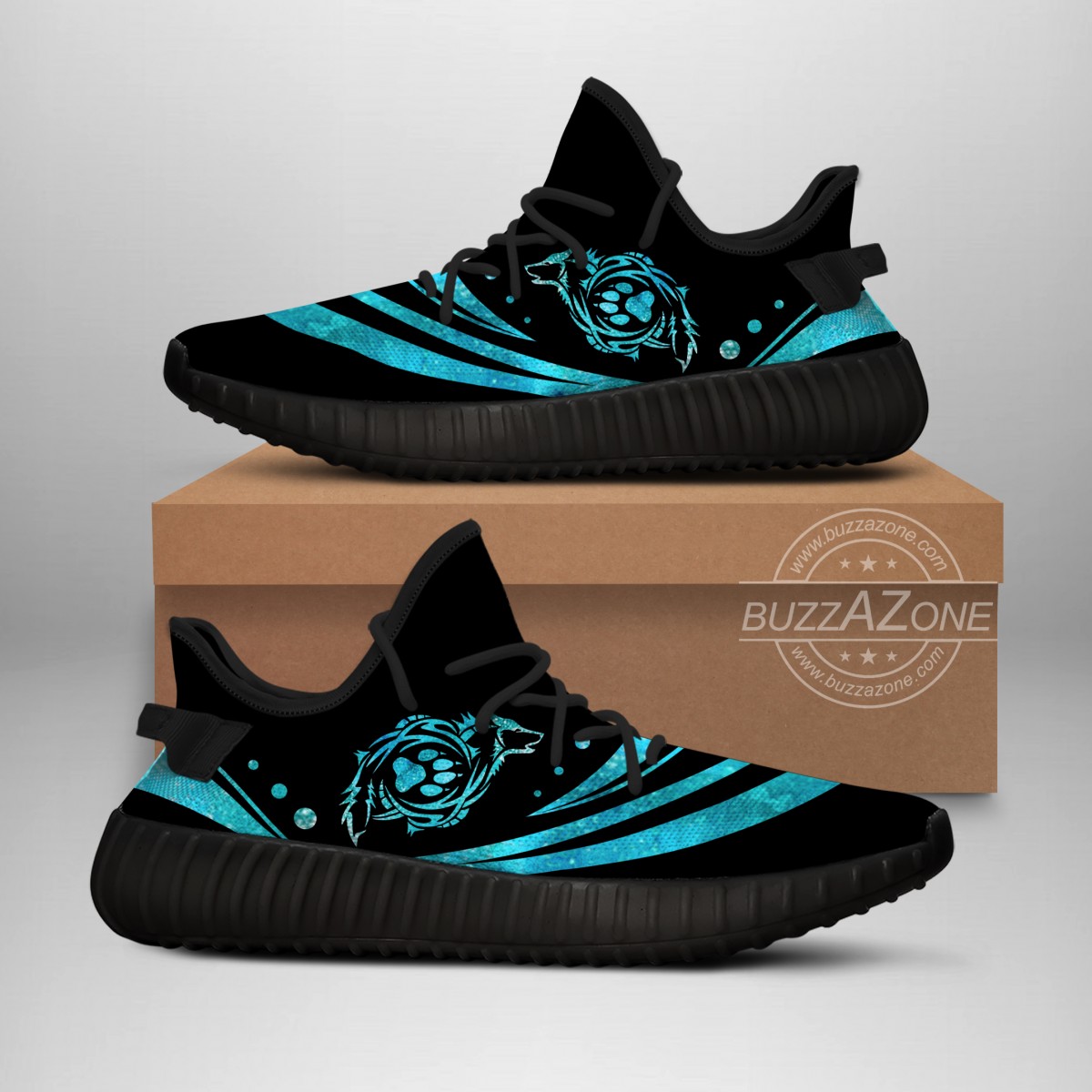 Wolf Galaxy Spirit Yeezy Black - BuzzAZone