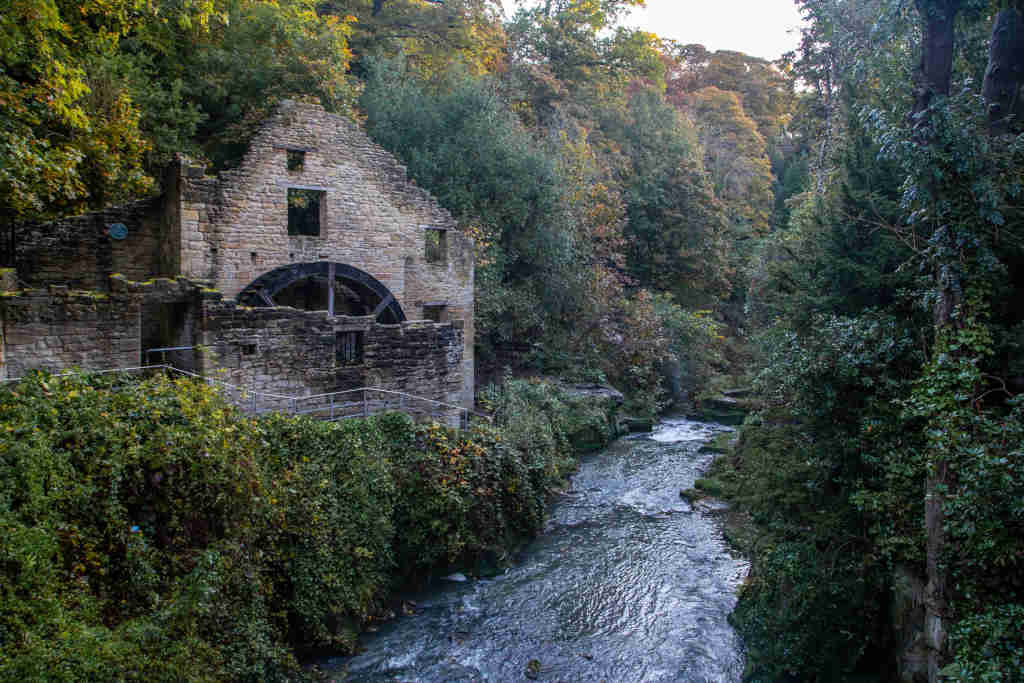 Beau et vieux moulin en pierre près d'une rivière entouré d'arbres majestueux ! C'est vraiment paisible et relaxant ici