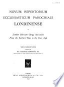 Novum Repertorium Ecclesiasticum Parochiale Londinense