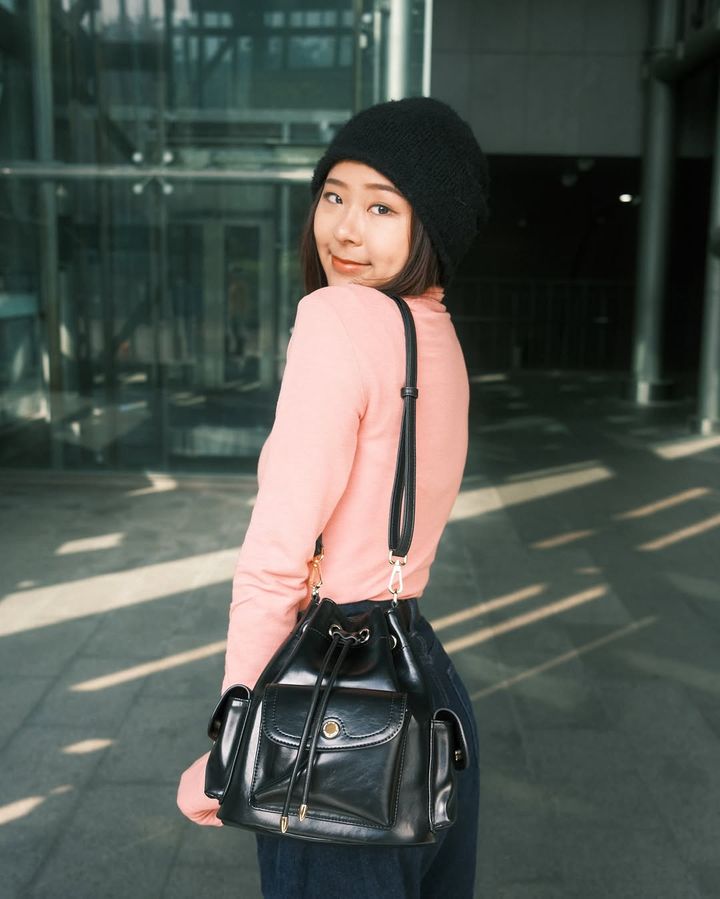 ★S'AIME★反轉魅力條錬 2WAY水桶包 ショルダーバッグ/送料込 S'AIME】セメ フェイクレザー2wayショルダーバッグ / 送料込 (S