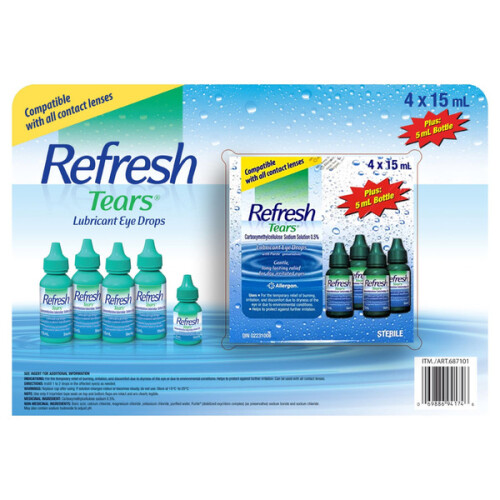 Refresh Lubricating Tears Eye Drops, 4 x 5 ml Costco, Montreal