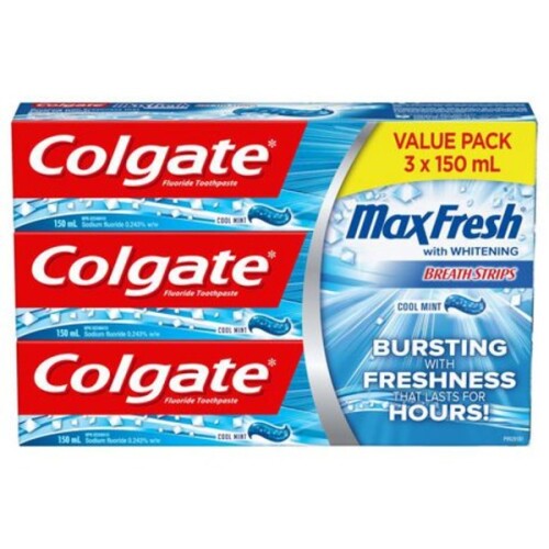 Mini Colgate Toothpaste Supe Rmini Colgate MaxFresh Cool Mint Toothpaste With Mini Breath Strips 150 ml ...