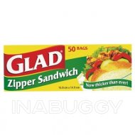 Glad Zipper Sandwich Bags 50EA