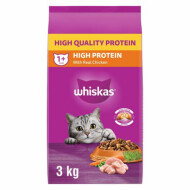 Whiskas High Protein With Real Chicken Dry Cat Food ~3 kg