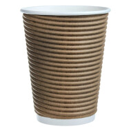 Café Express 12-Ounce Brown Ripple Hot Cups & Lid 150 Count