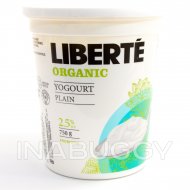 Liberte Organic Greek Yogurt 2.5% Plain 750G