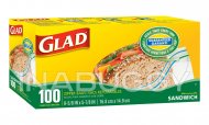 Glad Sandwich Zipper Bags (100PK) 1EA