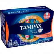 Tampax Pocket Pearl Unscented Tampons Super Plus 36EA