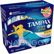 Tampax Pearl Active Unscented Tampons Multi-Pack Regular (25PCS) & Lites (9PCS) 34EA