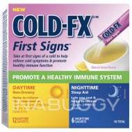 Cold-FX First Signs Sachets Daytime Non-Drowsy (12EA) Nighttime (6EA) 18PK