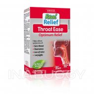 Homeocan Real Relief Homeopathic Medicine Throat Ease Optimum Relief Non-Drowsy Gluten Free 40TABS