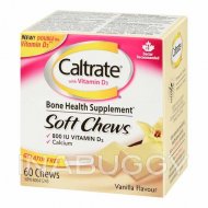 Caltrate Soft Chews with Vitamin D3 Bone Health Supplement 800 IU Vitamin D3 Vanilla Flavour (60PK)