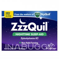 ZzzQuil Nighttime Sleep-Aid Diphenhydramine HCL 25mg LiquiCaps (24CAPS)