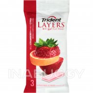 Trident Layers Sugar Free Gum Wild Strawberry & Tangy Citrus 14PCS (3PK)