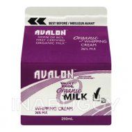 Avalon Valley Pride Milk Organic Cream Whipping 250ML 